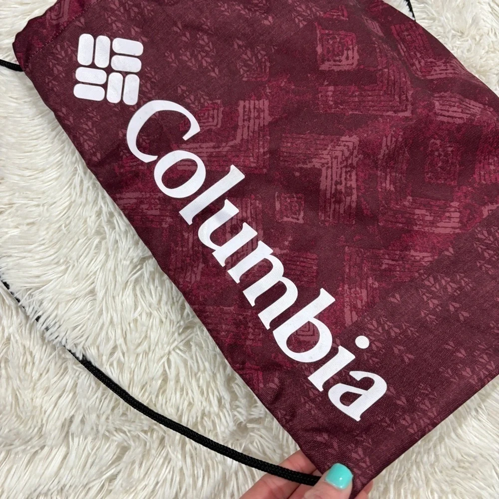 Columbia Unisex Burgundy Abstract print Drawstring Backpack